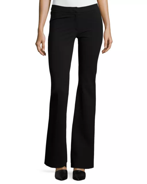 $750+ Derek Lam Pant Alana Flare Boot Cut Leg Black Stretch 4 Fr 36