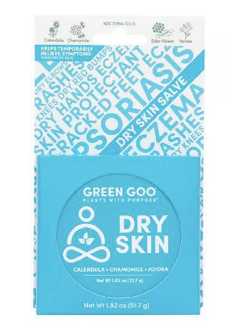 Green Goo DRY SKIN All-Natural Skin Care Salve Tin 1.82 oz Exp 2/25 NEW