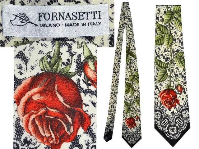 FORNASETTI Cortata Hombre 100 % Seda Made In Italy  FR10 T0P