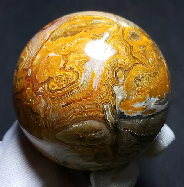 TOP  549.5G 72mm Natural Polished Crazy Agate Crystal Sphere Ball Healing  BWB91