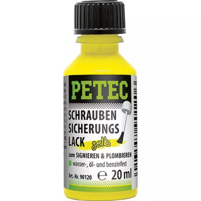 Petec Schraubensicherungslack 20 ml - gelb