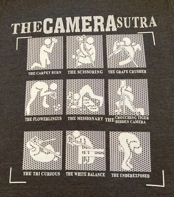 BELLA+CANVAS The Camera Sutra T Shirt L Grey Photography Karma Sutra Film Top
