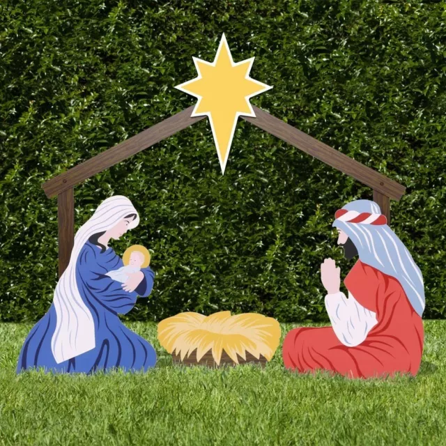 Outdoor Nativity Store / Set / Manger Scene /Holy Family LARGE Size (Color)