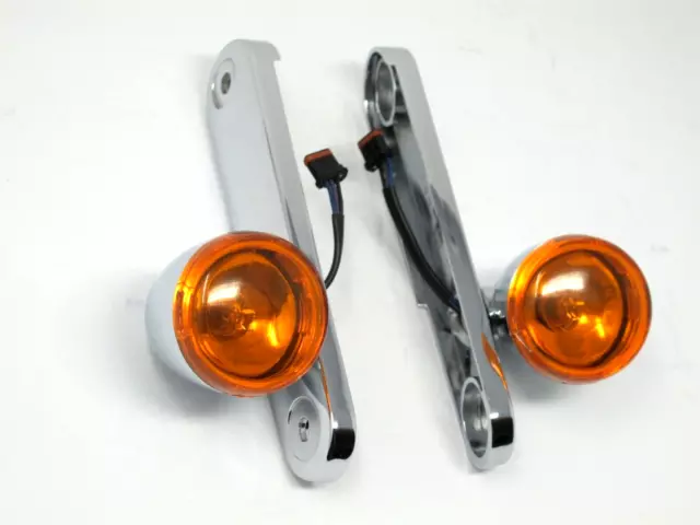 Genuine Harley Davidson Cvo Street Glide Chrome Bullet Front Turn Signals Mounts