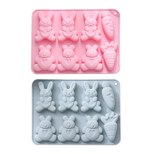 2 piezas Pastel de conejo forma de Pascua conejo forma pasteles trufa moldes