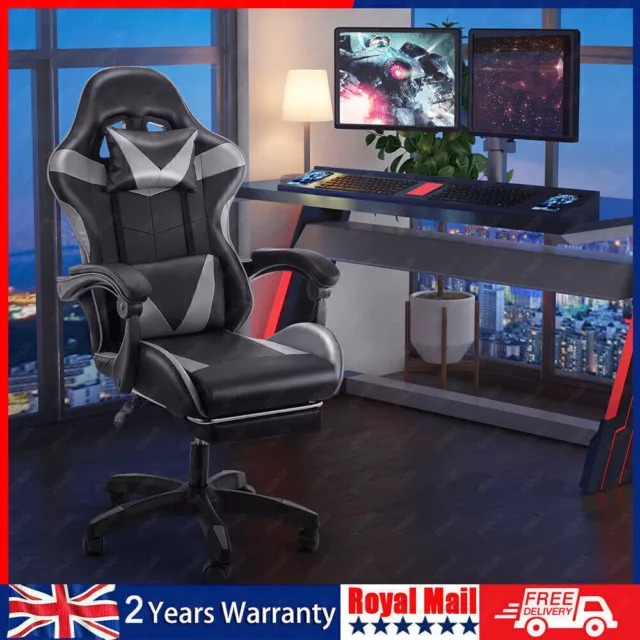 Executive Office Chair Swivel Recliner Computer Desk Gaming Chair with Footrest