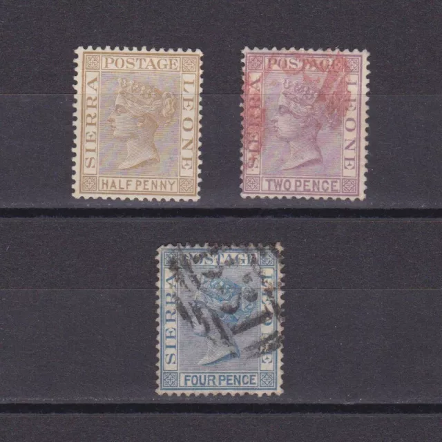 SIERRA LEONE 1883, SG# 23-25, CV £85, part set, Wmk Crown CA, Perf.14, NG/Used