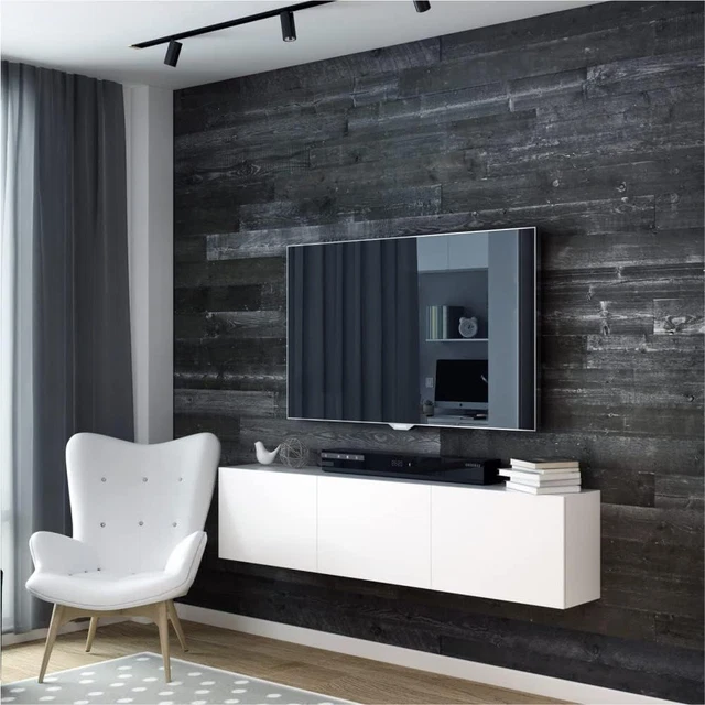 Sunbaked Black Reclaimed Barnwood Planks Wood Accent Wall Wooden Width 5 inch
