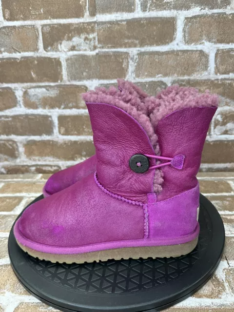 UGG CLASSIC BAILEY Button Shearling Lined Boot 1002762 Purple Girls ...