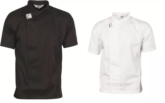 Unisex Tunic Jacket/Shirt Waiter Chef Cafe Restaurant Hospitality Black/White