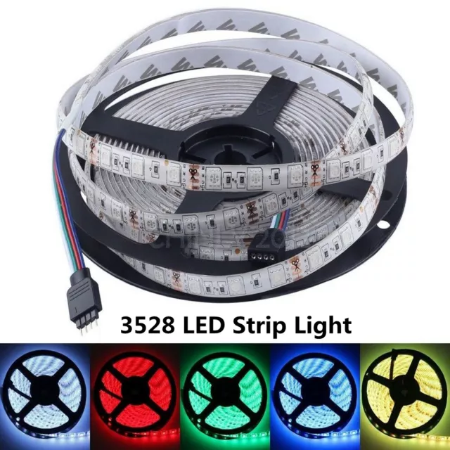 3528 Bright 12V 5M 16.4ft RGB Waterproof SMD 300 LED Flexible Strip light + Tape