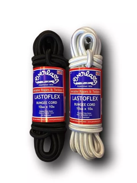 Everlasto Lastoflex Élastique Corde Noir Blanc 3MM 4MM 5MM 6MM 8MM 10MM