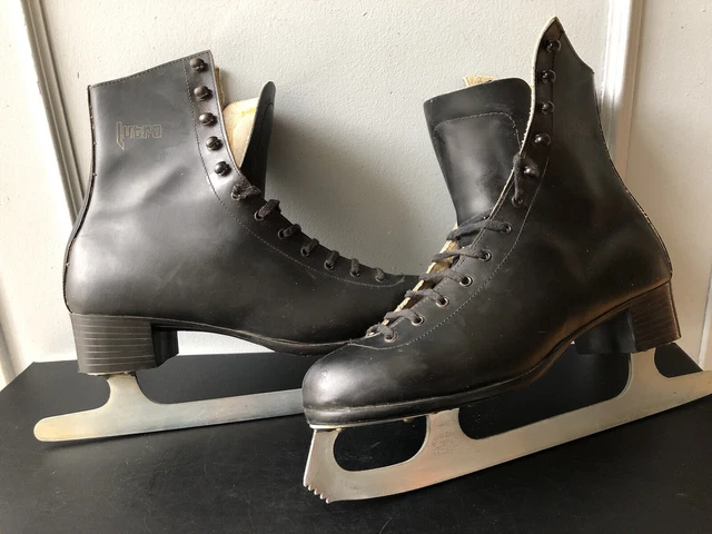 Anciens Patins à Glace En Cuir Vintage Silvretta - Made In Tchécoslovaquie - Hockey