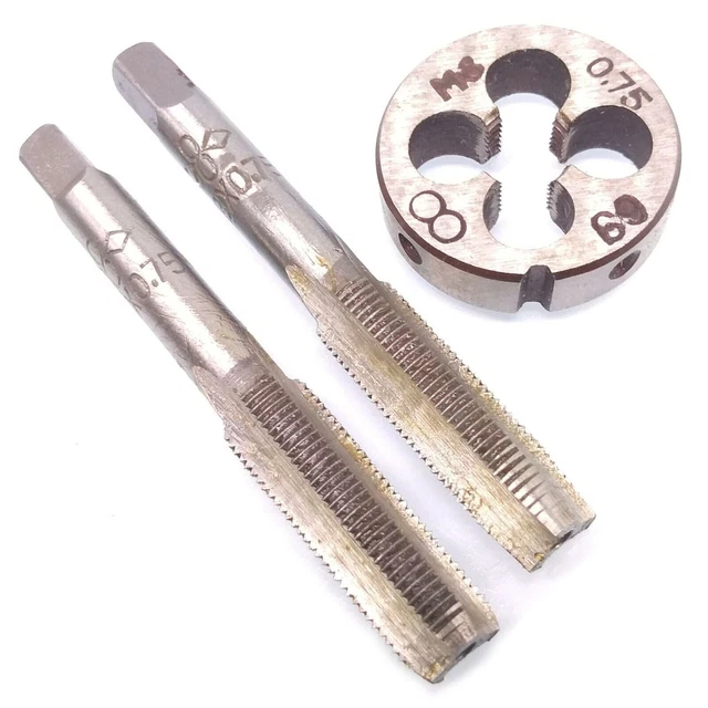 M8 X 0.75mm Taper & Plug Tap & M8 X 0.75mm Die Metric Thread  Durable Use AU