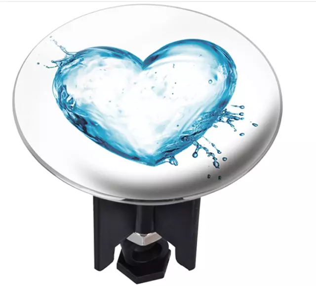 WENKO 21260100 Waschbeckenstöpsel Pluggy® XL Water Heart - Abfluss-Stopfen