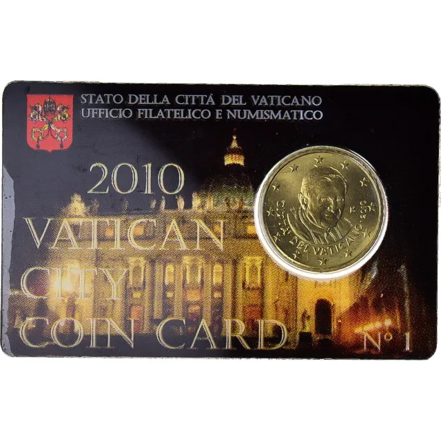 [#1160530] Cité du Vatican, 50 Euro Cent, 2010, Rome, Coin card, FDC, Laiton