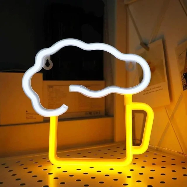 LED Leuchtreklame Bier, LED Bier Neon Schild, Neonlicht 3D Wanddeko