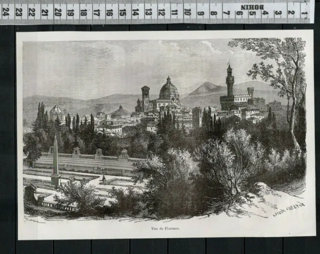 G58 / Gravure 1877 /  Vue De Florence
