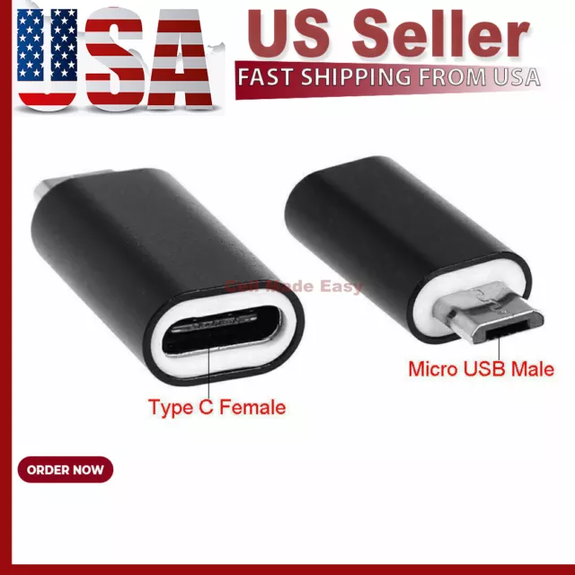 LOT USB 3.1 Type C Female to Micro USB Male Adapter Converter Connector USB-C