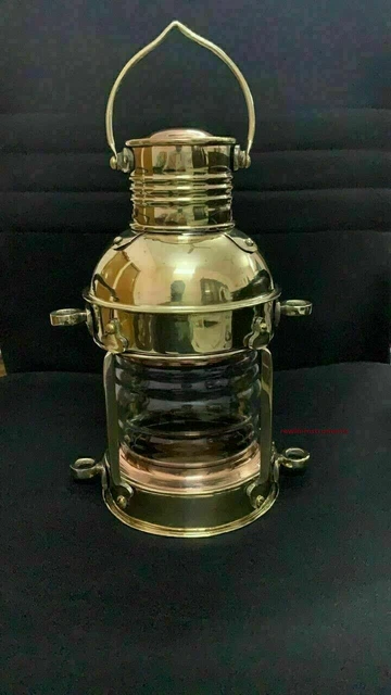 Maritime Schiffslaterne aus Messing, nautisches Design, Vintage-Lampenlaterne