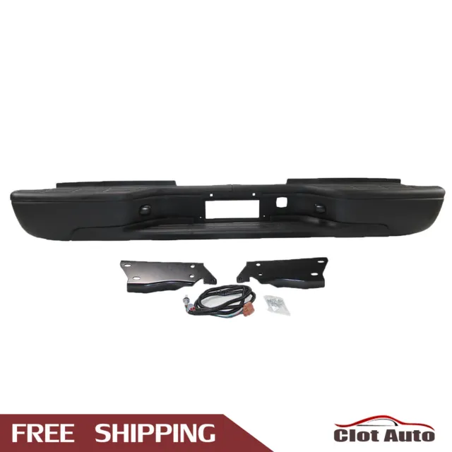 Black Rear Bumper Assembly For 1999-2006 Chevy Silverado GMC Sierra 2500HD 3500