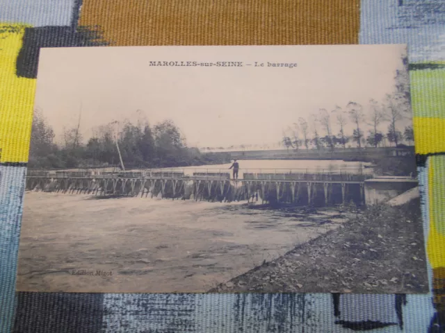 CPA - Marolles-sur-Seine, Le barrage - éd. Migot - animée - Seine-et-Marne (77)