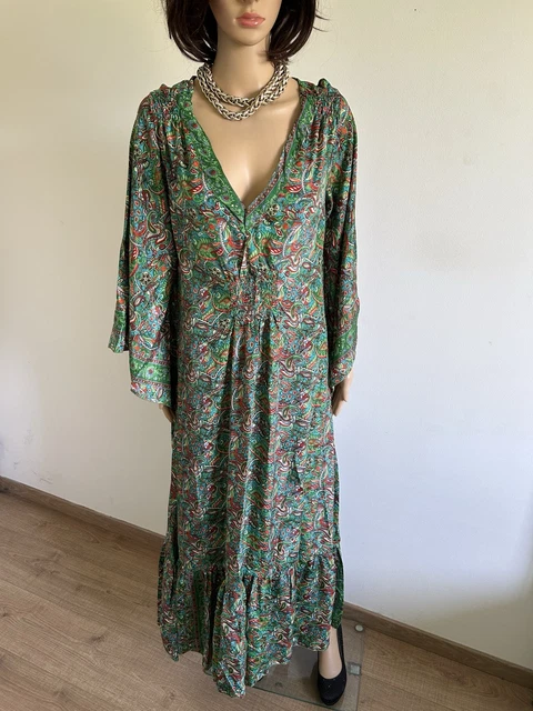 Robe De Cocktail Luxueuse HIGH USE Beige/brun - Taille 38, Soie/coton, Made In Italy, Neuve Avec étiquettes