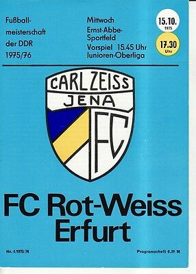 FC Carl Zeiss Jena Carl Zeiss Ol 75/76 FC Rot-weiß Erfurt Dieter Göpel 27.03.1976 