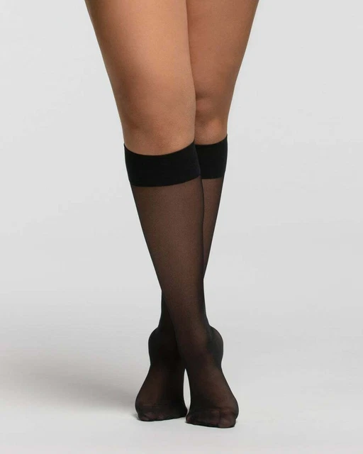 3 Paires mi bas socks sheer noir bleu gris petite motifeT39/46 réf. V50