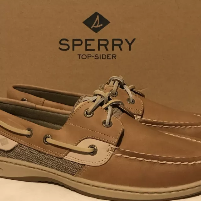 NEW Sperry Women’s Size 10 Wide Bluefish 2 Eye Boat Shoe Linen/Oat 9276619