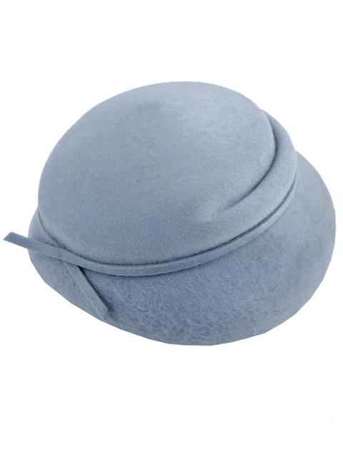 Cappello retrò vero vintage blu polvere in feltro spazzolato anni '50 anni '50