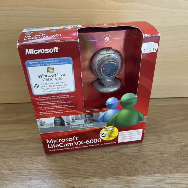 Microsoft LifeCam VX-6000 Webcam - USB 1280 x 1024 Video CMOS Sensor New
