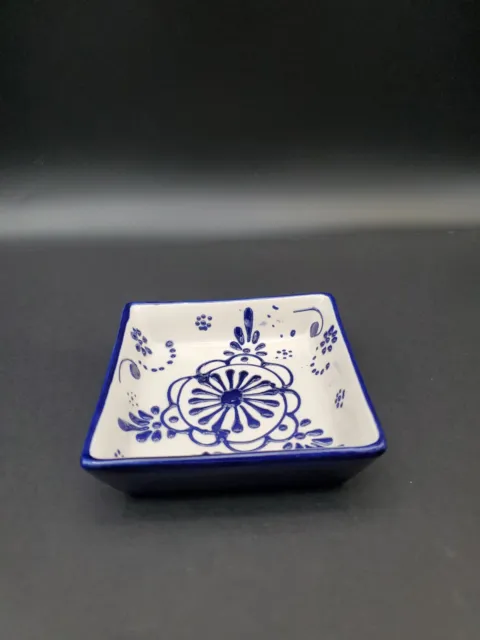 Malaga Spain Hand Painted Ceramic And Enamel Trinket Finger Dish 10cm