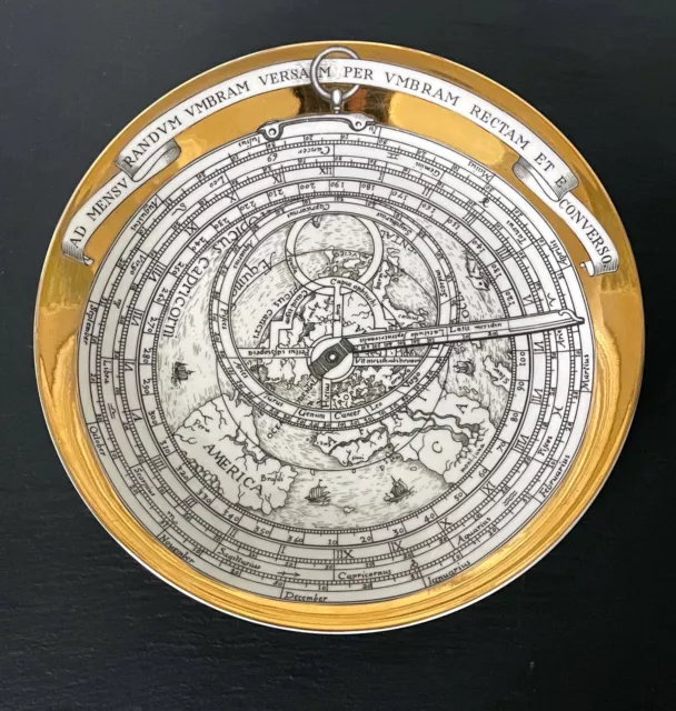 Piero Fornasetti Astrolabe Porcelain Plate 9.5 Inch 1968