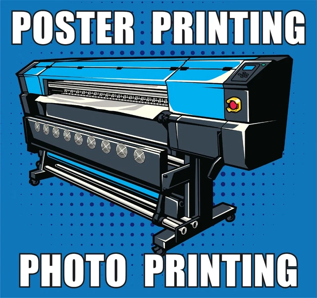 POSTER PRINTING COLOUR Photo Satin Gloss Matt PVC Sticker A0 A1 A2 A3