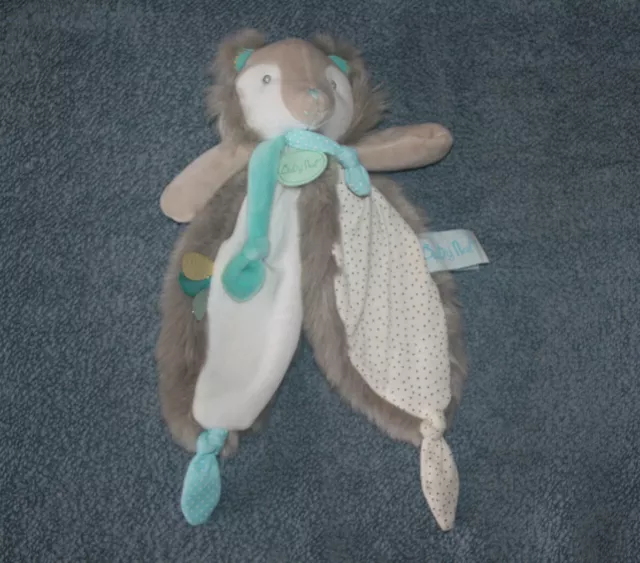 Babynat Baby'nat Doudou Ours Frisounours Gris Beige Blanc Vert Bleu Bn0382 Kom9