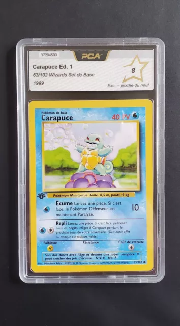 Carte Pokémon Carapuce 63/102 Edition 1 - Set de Base - FR - PCA 8