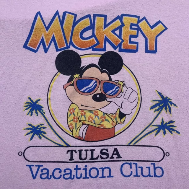 VTG 80’s Disney Mickey Mouse Tulsa Vacation Club Front T-Shirt L/XL Velva Sheen VTG 80’s Disney Mickey Mouse Tulsa Vacation Club Front T-Shirt L/XL Velva Sheen