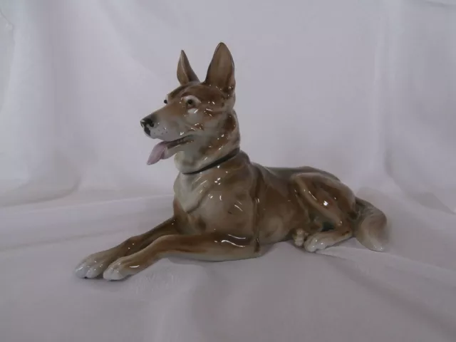 ""Rauchverzehrer Art Deco Porzellan Figur Schäferhund Ernst Bohne Rudolstadt N