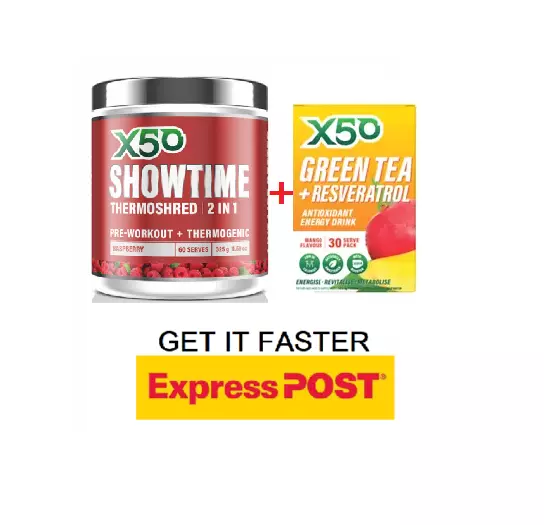 Tribeca Health X50 Showtime 60 Serves And X50 Green Tea 30 Serves | Weightloss