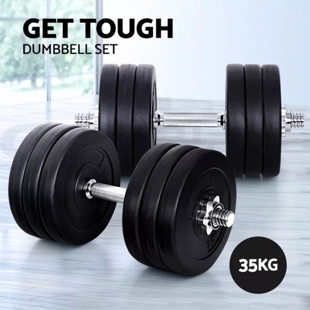 Everfit 35kg Dumbbells Dumbbell Set Weight Training Plates Home Gym Exercise