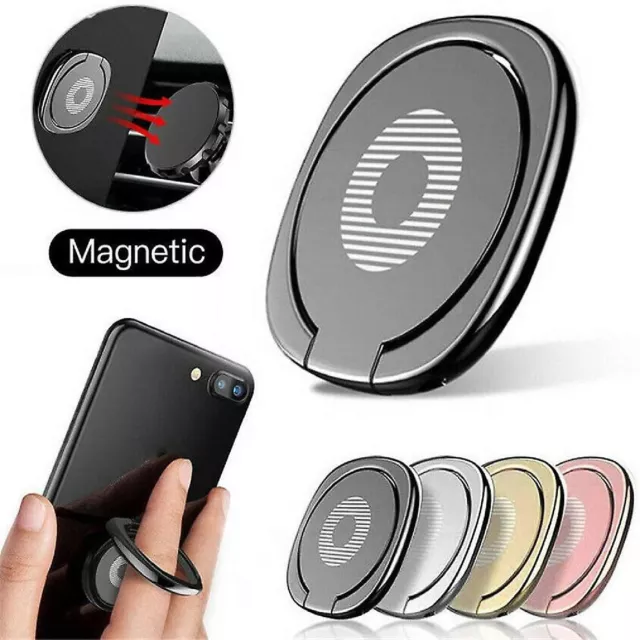 Ring Finger Mobile Phone Holder Car Mount Ring Magnetic Metal Hook Stand Grip