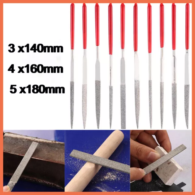 10 Pcs Diamond Mini Needle File Set For Metal Jeweler Wood Carving Craft Jewelry