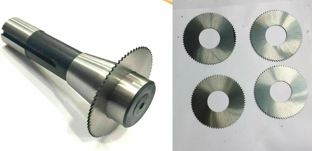 Slitting/Slotting Saw Holder with(5x)Circular Saw Blade (R8 Shank (7/16" UNF)