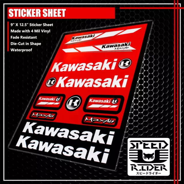 Micro Sponsor Logo Sticker Decal Kawasaki Maxair Motocross Atv Racing Team Red
