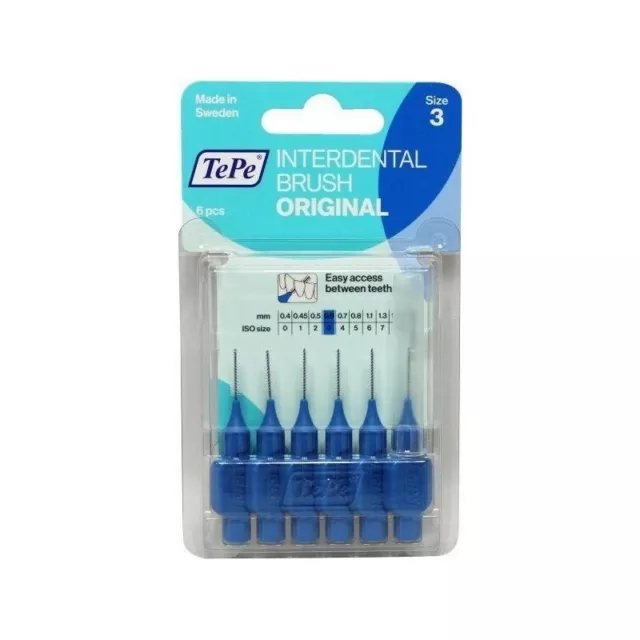 TEPE interdental brush 0,6 mm 1 pack of 6 (blue)