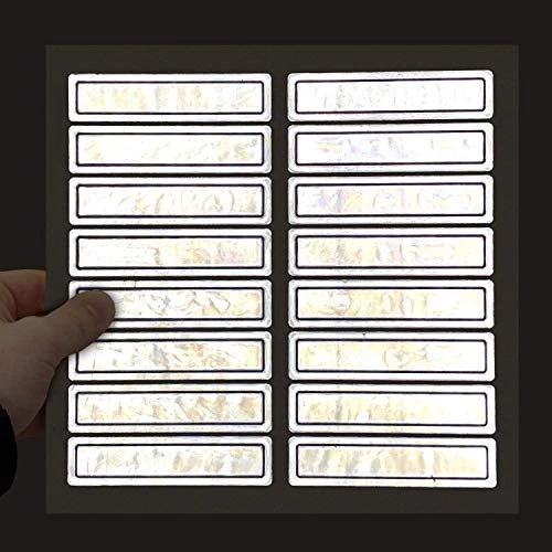MyHardHatStickers Silver Retro Reflective Helmet Strips | 1" x 4",