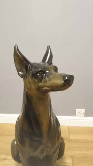 Large Doberman Pinscher Figure Statue 33" High