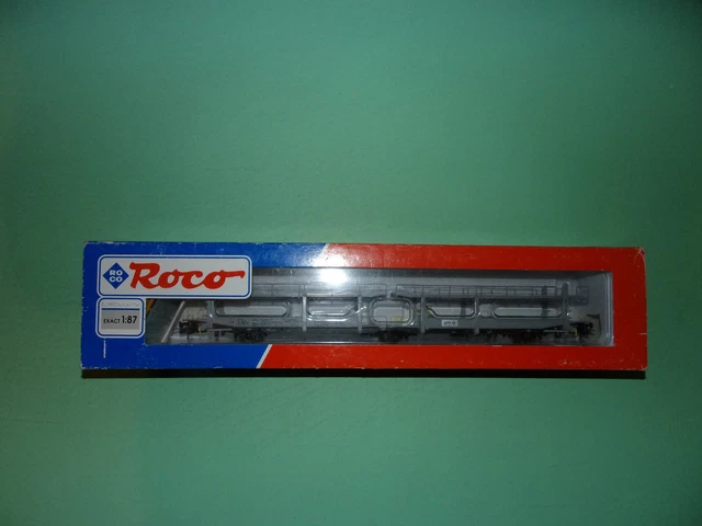 Wagon Porte-autos ROCO TA 378 Gris STVA 66531-3 - NEUF - Échelle HO