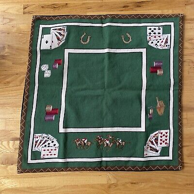Cubierta de mesa de cartas de lana con aguja de póquer 32,5 X 33